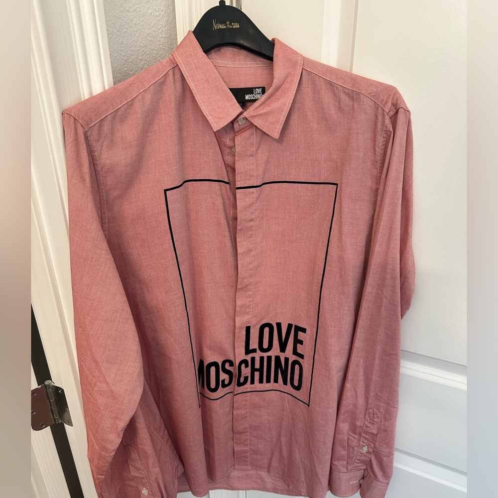 MOSCHINO MENS LONG SLEEVE BUTTON DOWN SHIRT